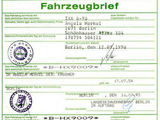 ebay.de nuotr./Angelai Merkel priklaususio „Volkswagen Golf“ dokumentai