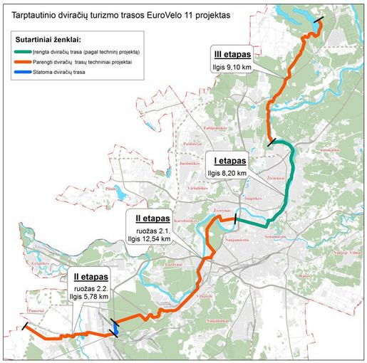 Vilniaus savivaldybės nuotr./Planuojama dviračių trasa Vilniuje