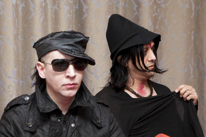 Mariaus Žičiaus nuotr./Marilyn Mansono spaudos konferencijos akimirka   