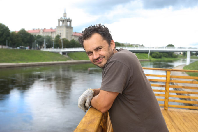 Juliaus Kalinsko/15 minučių nuotr./Prieplaukos aeimininkas Aurelijus Kinas