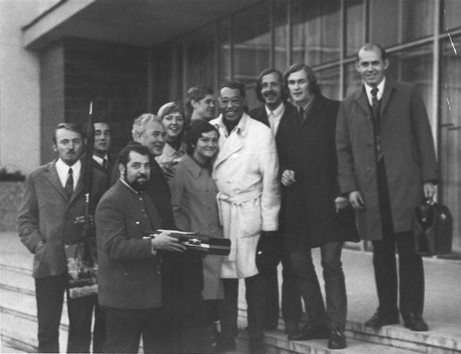 J.Snieakos archyvo nuotr./In 1971, musicians from Kaunas went to Minsk, to see a performance of Duke Elingtono (centre). Elington and Glenn Miller were the greatest influences for Lithuanian jazz musicians.