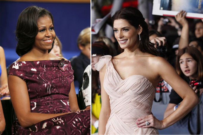 Scanpix nuotr./Kairėje: pirmoji JAV dama Michelle Obama; deainėje: aktorė Ashley Greene
