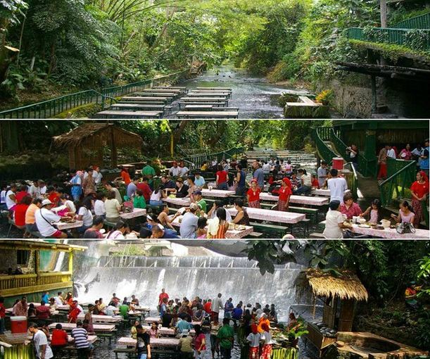 Wikimedia.org nuotr./Nauja kelionių patirtis  Krioklio restoranas Filipinuose