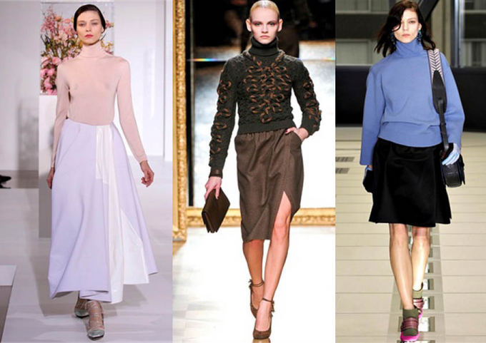 Mados namų archyvai./Ia kairės: Jil Sander, Salvatore Ferragamo, Balenciaga 2013 m. žiemos kolekcijos.