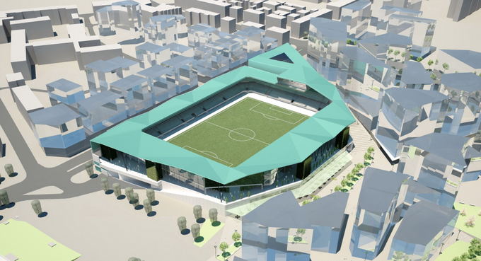 Sigito Kuncevičiaus projektavimo firmos ir UAB Forma konsorciumo vizualizacija/Naujo futbolo stadiono Vilniuje vizualizacijos