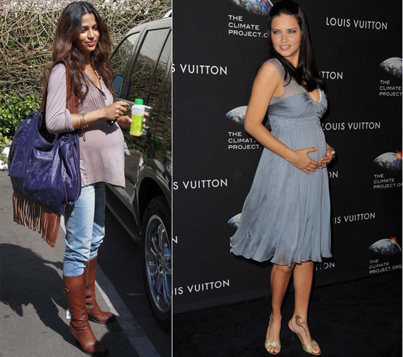 Scanpix nuotr. / Kairėje: Camila Alves; deainėje: Supermodelis Adriana Lima mados namų Louis Vuitton renginyje Niujorke.