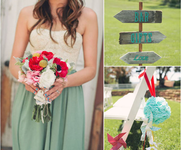 greenweddingshoes.com nuotr. / Mėtų atspalviai vestuvėse