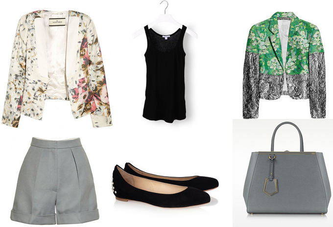 Malene Birger gėlių raatais puoatas avarkas ia net-a-porter.com, James Perse juodi marakinėliai ia ekseption.es, Creatures of the Wind avarkas ia polyvore.com, Stella McCartney aortai ia theoutnet.com McQ Alexander McQueen kniedėmis puoati žemakulniai ia net-a-porter.com, Fendi rankinė ia forzieri.c