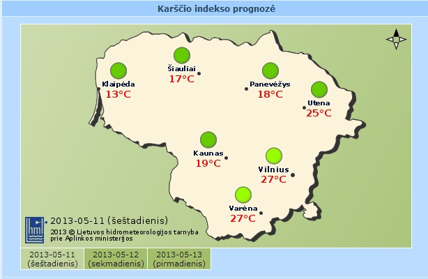 meteo.lt/Синоптики обещают жару