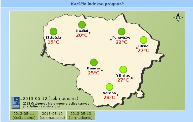 meteo.lt/Синоптики обещают жару
