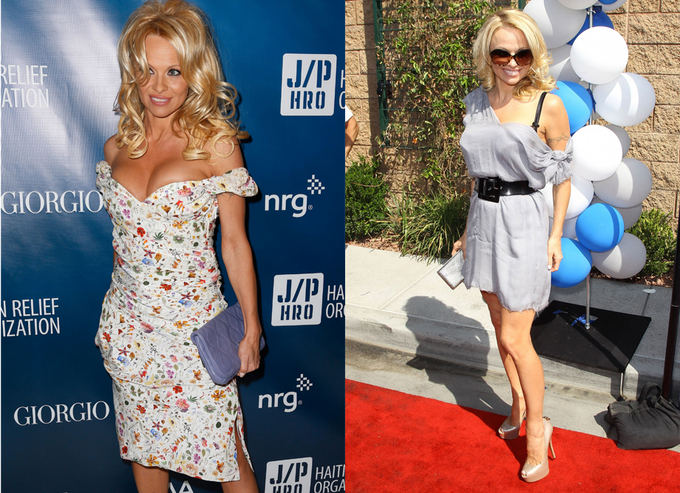 Scanpix nuotr. / Ia kairės: Pamela Anderson kasmetiniame pagalbos Haičiui labdaros renginyje. Deainėje: Pamela Las Vegase, Sapphire klubo atidaryme. 