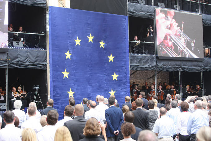 Lietuvos pirmininkavimo ES Tarybai atidarymo ceremonijos akimirka