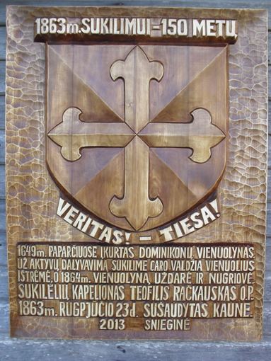 Rimanto Laimos nuotr./Atminimo lenta kunigui, sukilėlių kapelionui, dominikonų vienuoliui Teofiliui Račkauskui