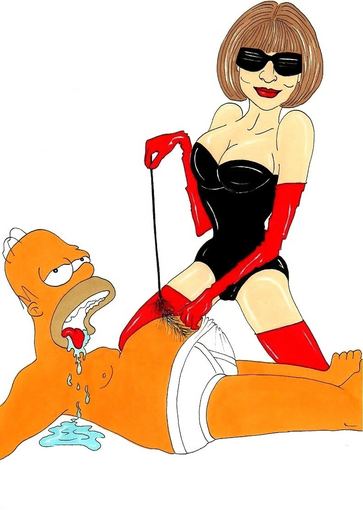 AleXsandro Palombo iliustracijos/Homeris Simpsonas ir Anna Wintour  italų menininko komikse