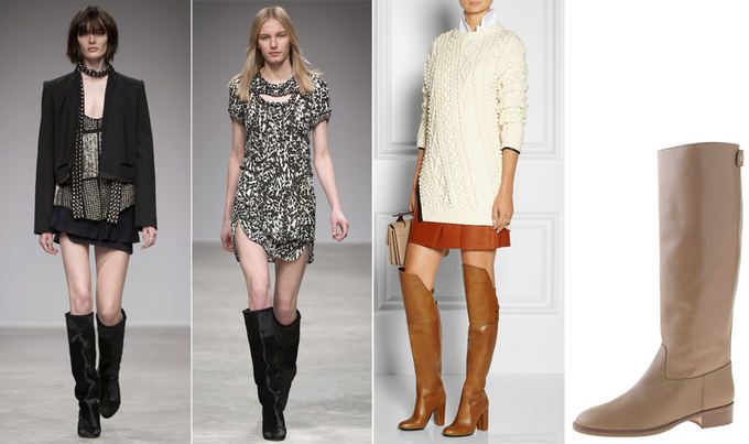  jcrew.com, net-a-porter.com, isabelmarant.com nuotr. /Ia kairės: Isabel Marant ilgaauliai, 3.1 by Phillip Lim ilgaauliai, J. Crew batai. 