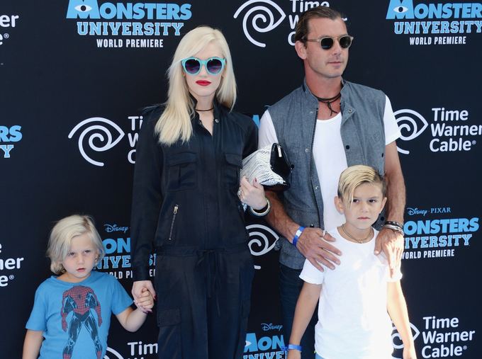 Gwen Stefani su vyru Gavinu Rossdale'u ir sūnumis Kingstonu ir Zuma