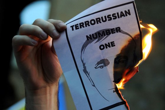 AFP/„Scanpix“ nuotr./Protestas prieš V.Putiną