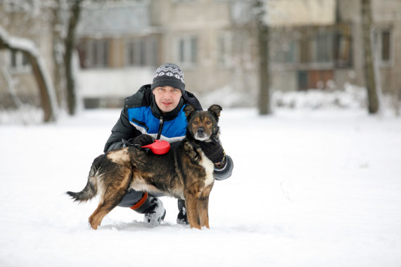 Erik Ovcharenko / 15min photo / Rokas Jaruševičius and the Rokis dog