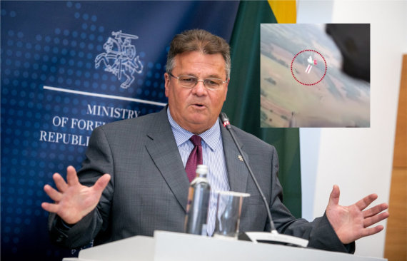 15min.lt foto / Stop Shot / Foreign Minister Linas Linkevičius and the balloons that caused the crossing