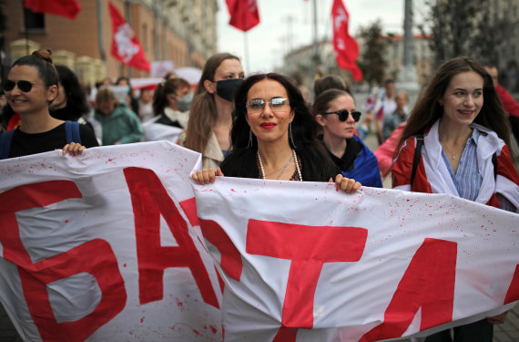 Photo by Scanpix / ITAR-TASS / Women's protest in Belarus