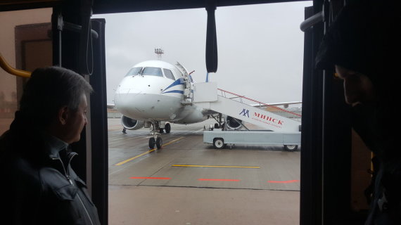 15-minute photo / Belavia plane carrying passengers from Vilnius to Minsk