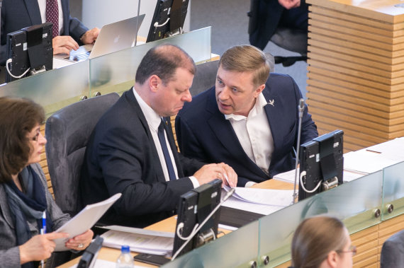 Photo by Sigismund Gedvila / 15min / Saulius Skvernelis and Ramūnas Karbauskis