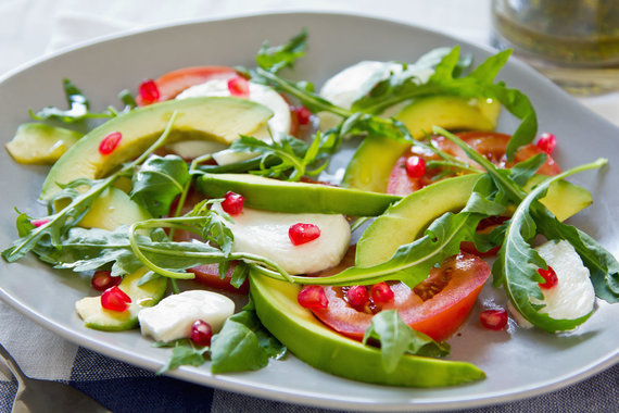 Photo by Vida Press / Salad with avocado, mozzarella cheese and pomegranate