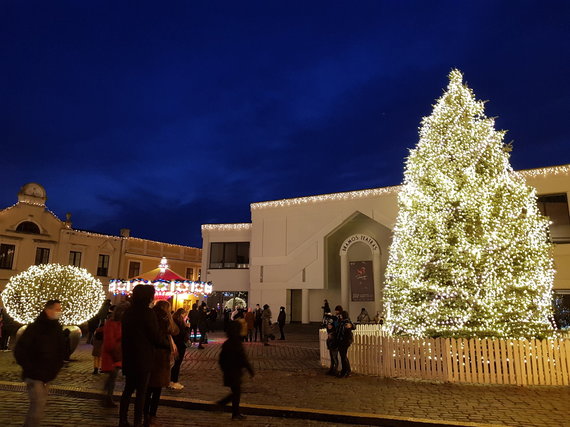 J. Andriejauskaitė / 15min photo / The city's main Christmas tree shone in the Klaipėda theater square.