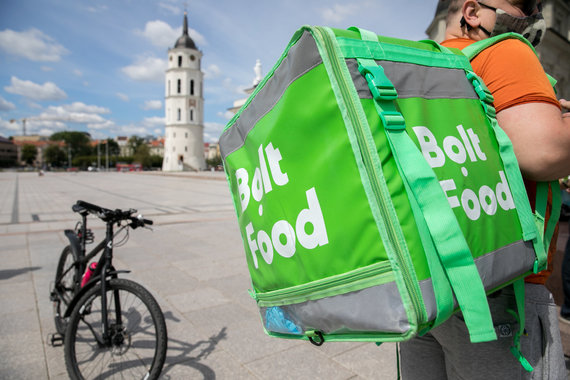 Julius Kalinskas / 15min photo / Bolt Food Courier picket due to unilaterally reduced tariffs