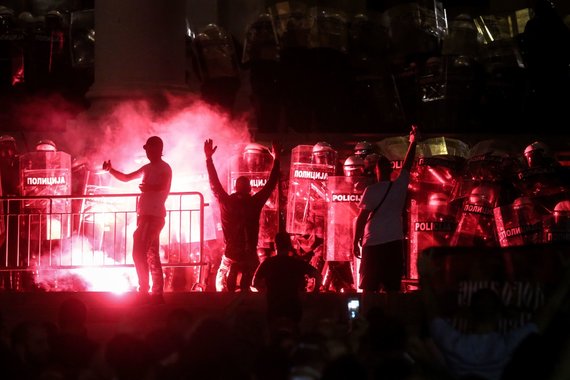 AFP / Scanpix photo / Protests in Serbia