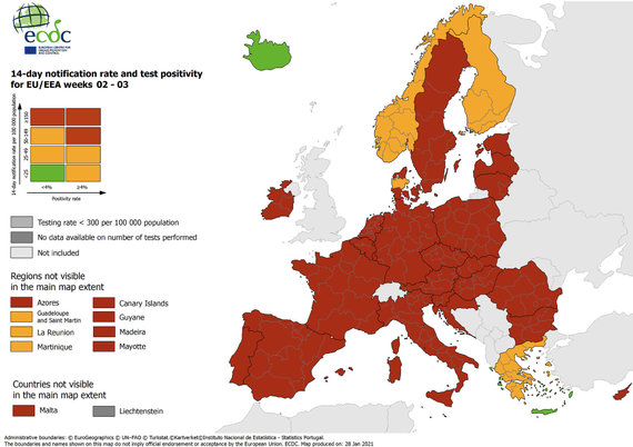 ECDC map released January 28.