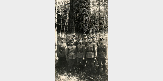 Soldiers of the Republic of Lithuania near the oak