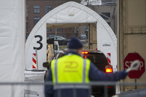 Photo by Rokas Lukoševičius / 15 minute photo / Covid checkpoint in Vilnius