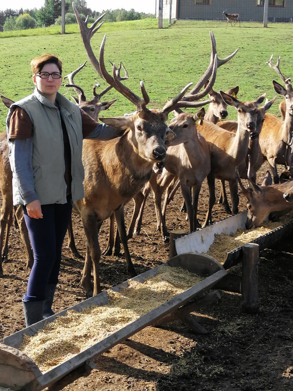 Personal archive photo / The Šimonėliai family raises deer