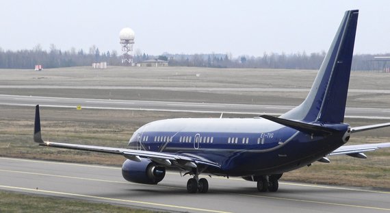 Scanpix photo / Boeing 737BBJ EI-TVG plane at Vilnius airport