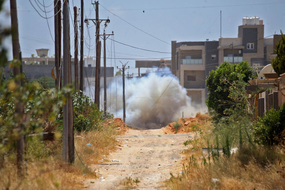 AFP / Scanpix photo / Mine exploding in Libya