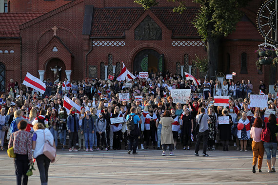 Photo by Scanpix / ITAR-TASS / Women's protest in Belarus