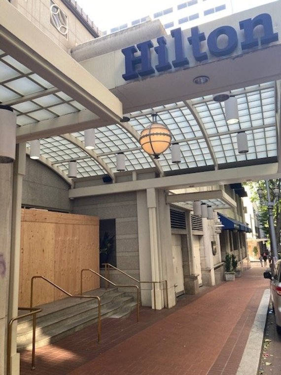 The Hilton hotel in Portland is closed.