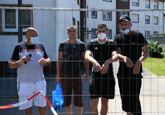 ZUMAPRESS.com/ Employees of meat processing plants in Germany