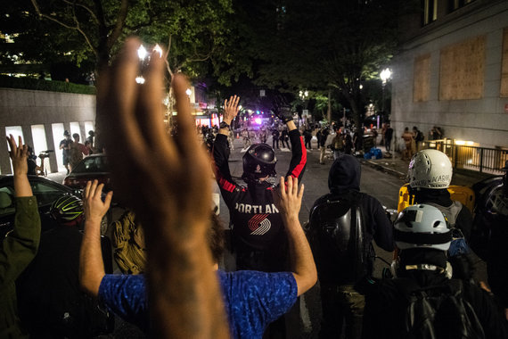 ZUMAPRESS.com/ Protesters in Portland