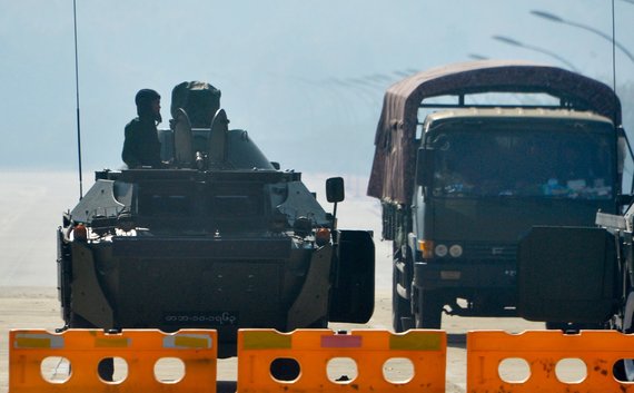 AFP / Photo by Scanpix / Soldiers in the Myanmar Parliament