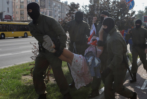 Reuters / Photo by Scanpix / Participants in an unauthorized campaign are detained in Moscow