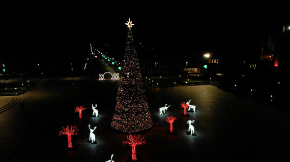 Photo of the municipality of Marijampolė.  Christmas tree in Marijampole 