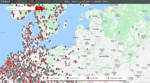 Map of charging stations