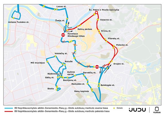 Illustration of Vilnius Municipality / 89 bus routes