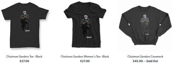 photo from store.berniesanders.com/Clothes with image of Bernie Sanders