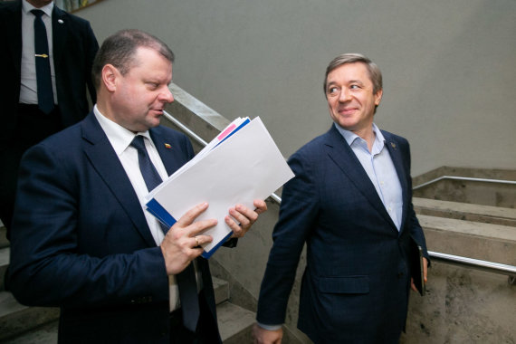 Photo by Sigismund Gedvila / 15min / Saulius Skvernelis and Ramūnas Karbauskis