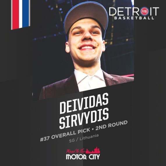 Twitter photo / David Sirvydis has already been officially introduced as a member of the Pistons